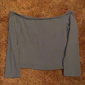 Cropped quarter sleeve off the shoulder shirt